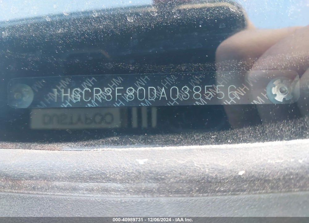 2013 HONDA ACCORD EX-L V-6 VIN: 1HGCR3F80DA038556