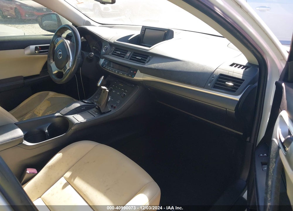 2012 LEXUS CT 200H PREMIUM VIN: JTHKD5BH6C2094454