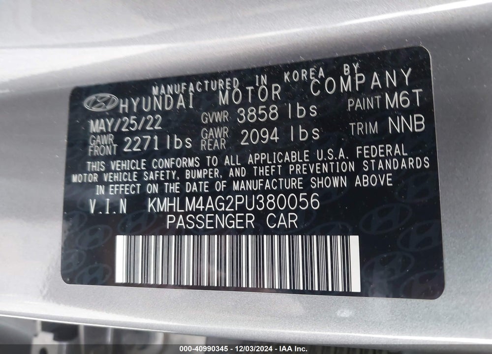2023 HYUNDAI ELANTRA SEL VIN: KMHLM4AG2PU380056