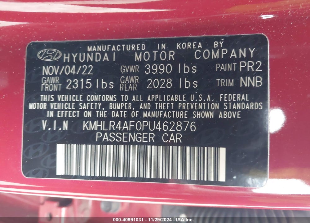 2023 HYUNDAI ELANTRA VIN: KMHLR4AF0PU462876