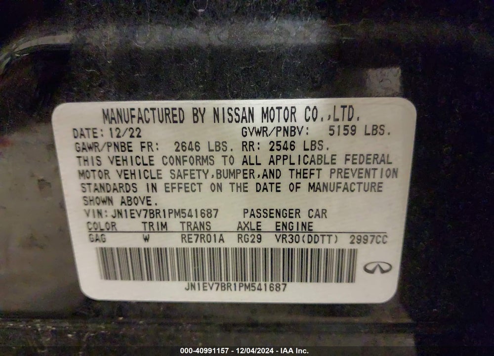2023 INFINITI Q50 VIN: JN1EV7BR1PM541687