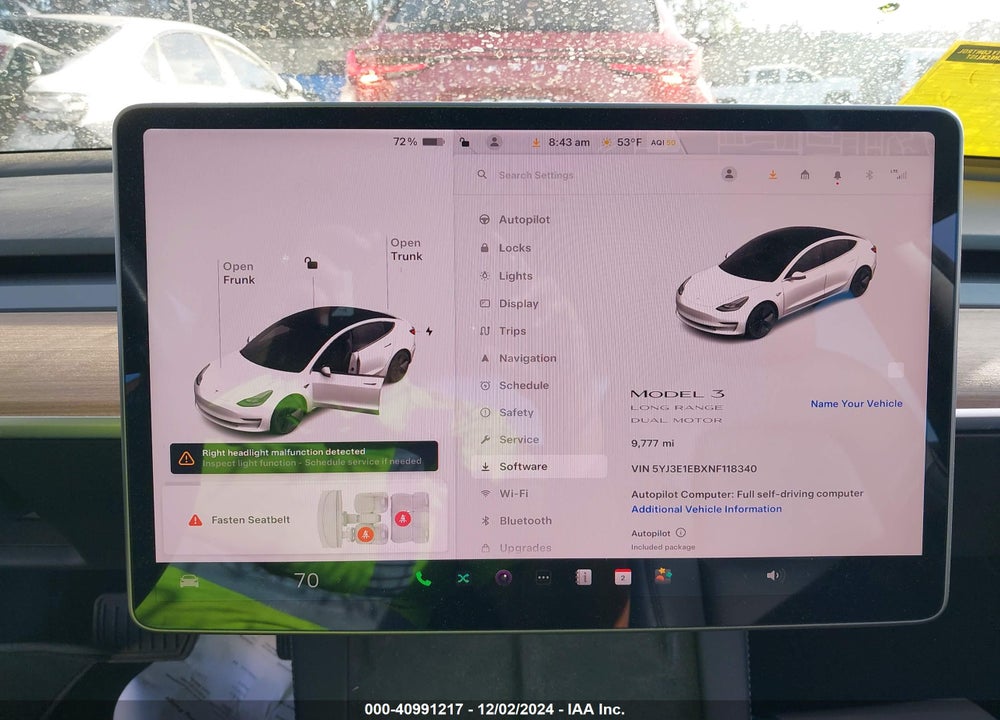 2022 TESLA MODEL 3 LONG RANGE DUAL MOTOR ALL-WHEEL DRIVE VIN: 5YJ3E1EBXNF118340