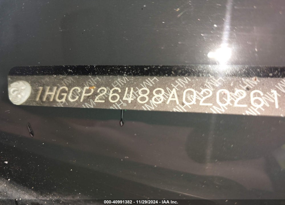 2008 HONDA ACCORD 2.4 LX-P VIN: 1HGCP26488A020261