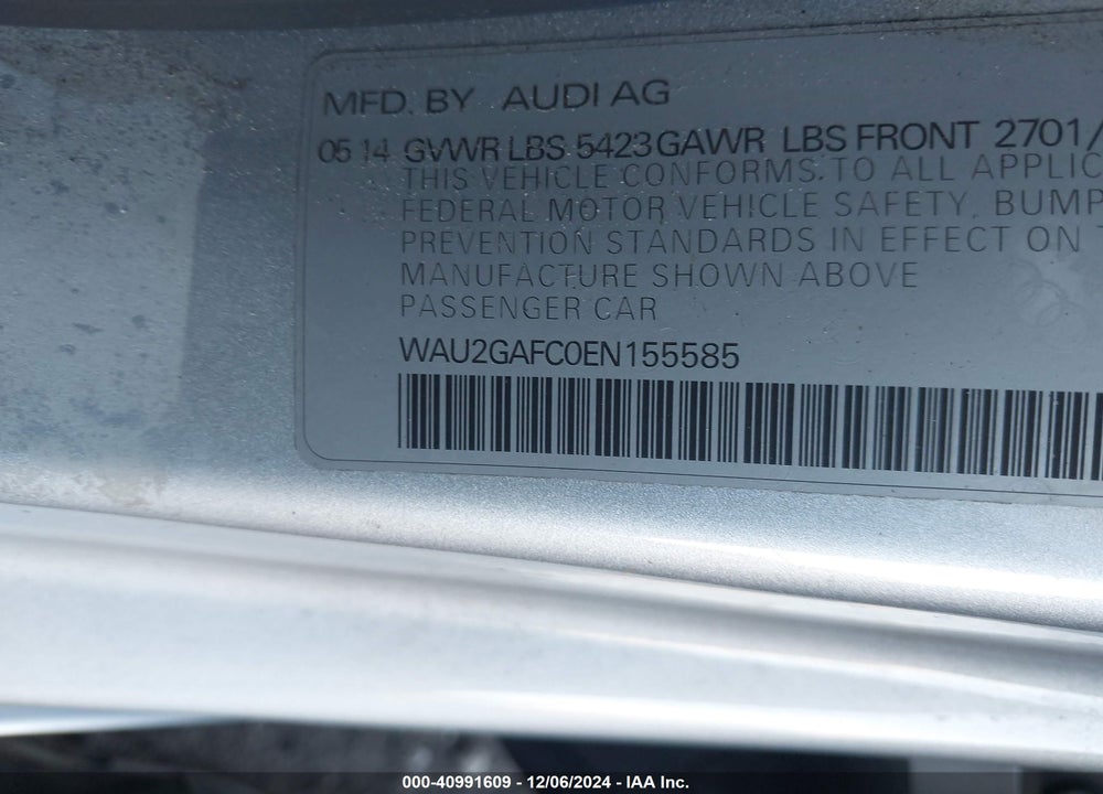 2014 AUDI A7 3.0T PREMIUM PLUS VIN: WAU2GAFC0EN155585