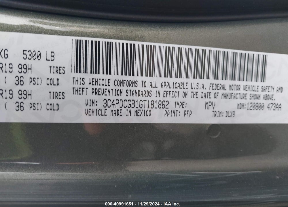 2016 DODGE JOURNEY CROSSROAD PLUS VIN: 3C4PDCGB1GT181862