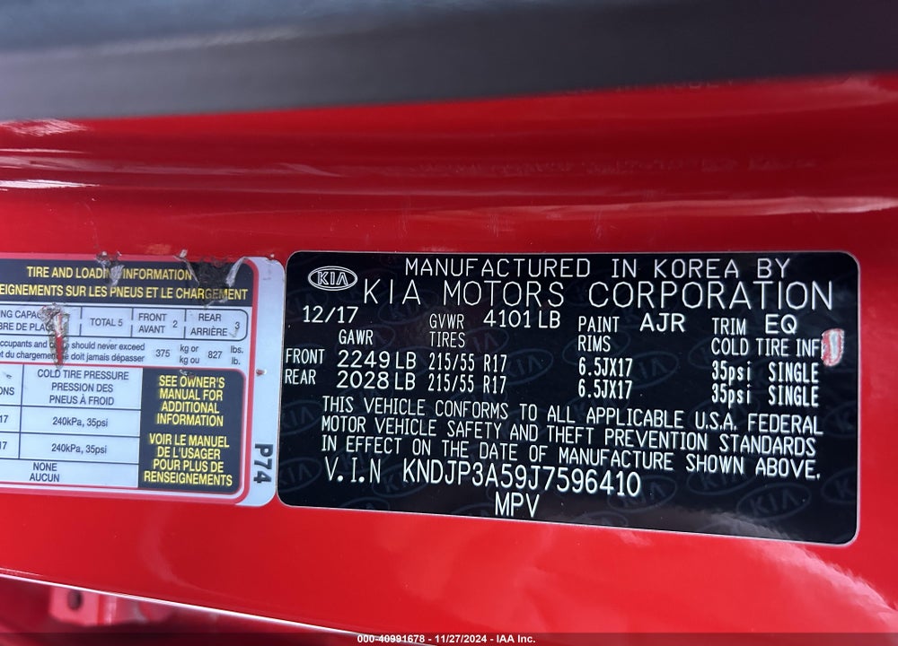 2018 KIA SOUL VIN: KNDJP3A59J7596410