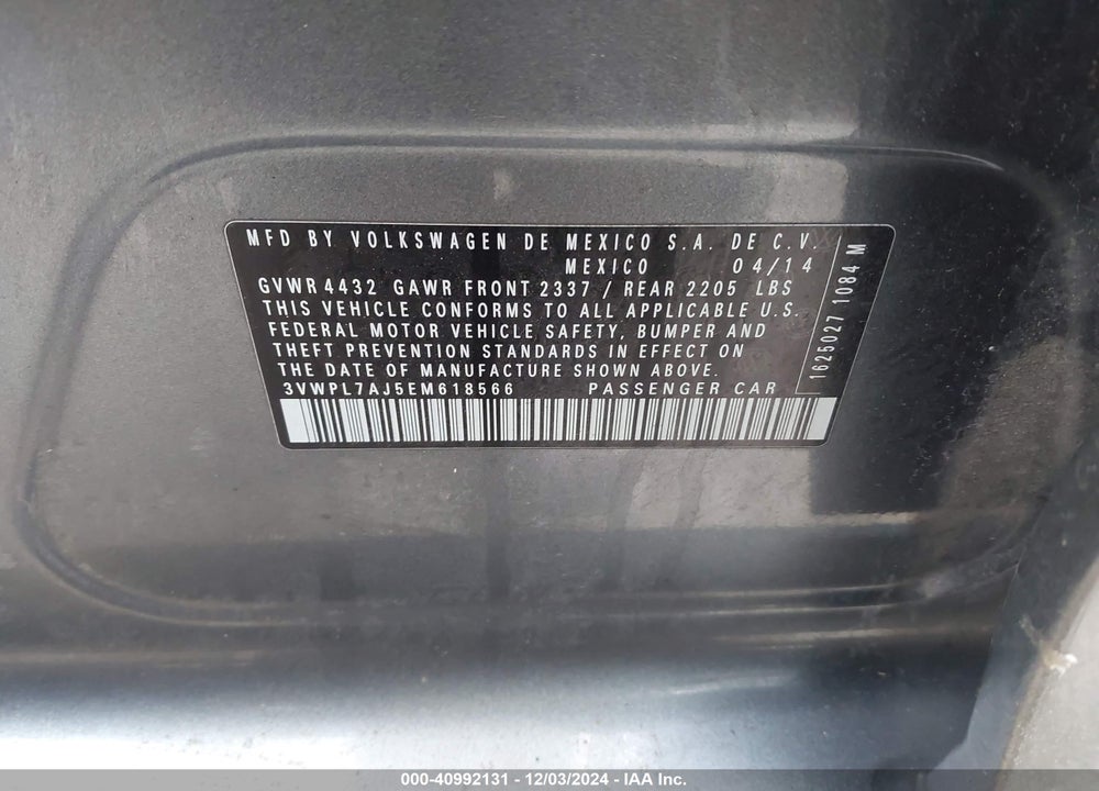 2014 VOLKSWAGEN JETTA SPORTWAGEN 2.0L TDI VIN: 3VWPL7AJ5EM618566