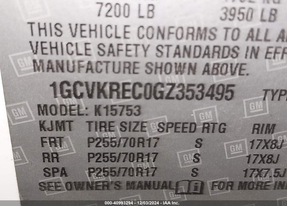 2016 CHEVROLET SILVERADO 1500 1LT VIN: 1GCVKREC0GZ353495
