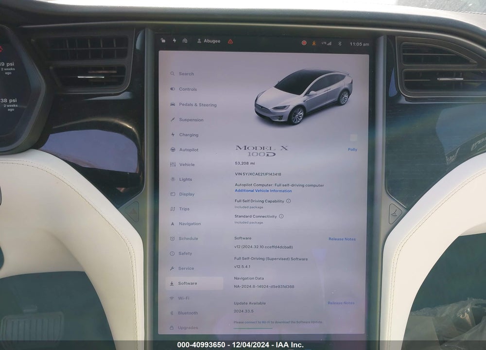2018 TESLA MODEL X 100D/75D/P100D VIN: 5YJXCAE21JF143418