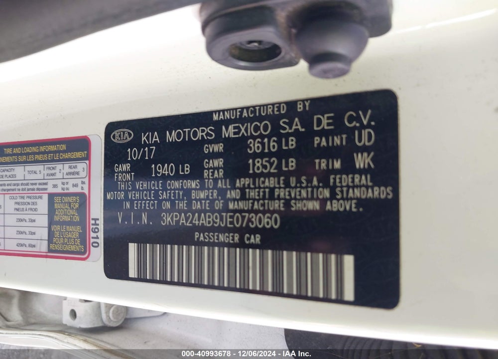 2018 KIA RIO LX VIN: 3KPA24AB9JE073060