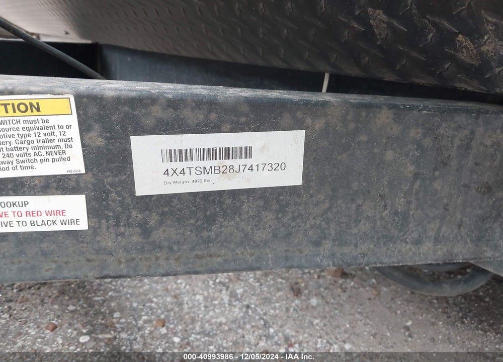2018 SALEM OTHER VIN: 4X4TSMB28J7417320