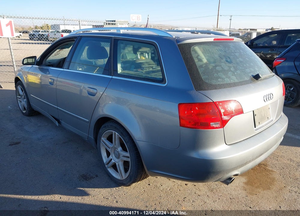 2007 AUDI A4 2.0T AVANT VIN: WAUKF78E07A113433
