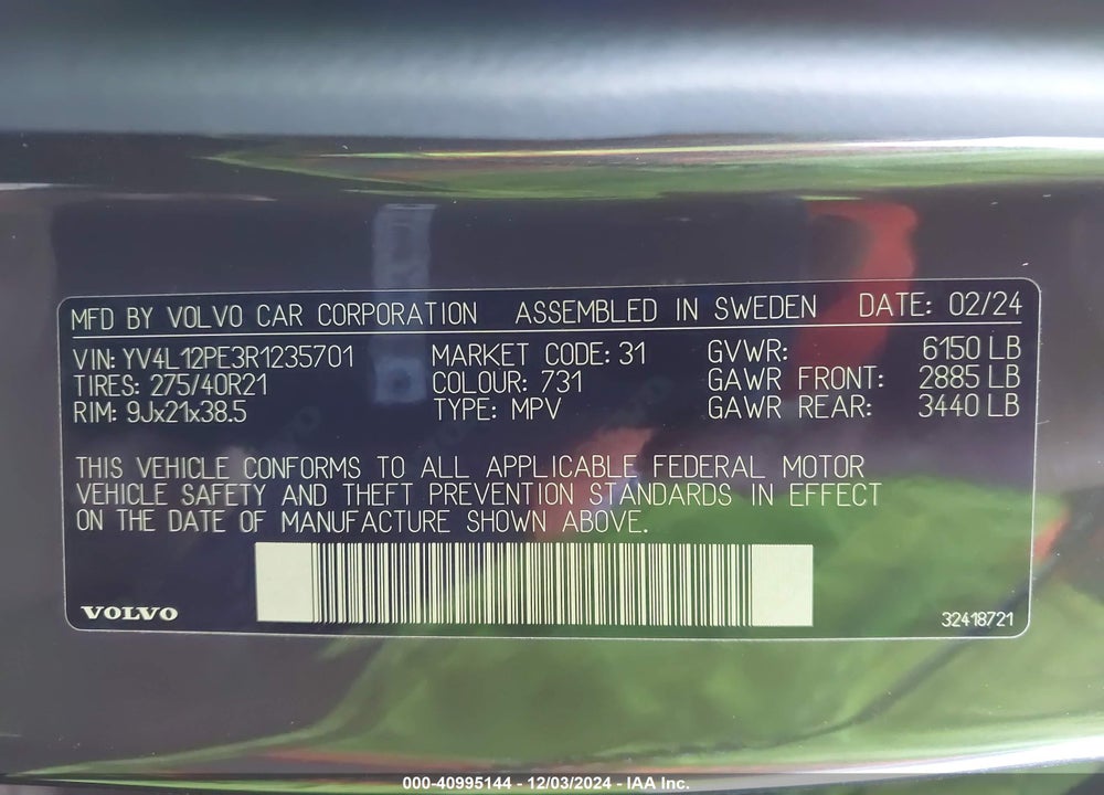 2024 VOLVO XC90 B5 PLUS BRIGHT THEME VIN: YV4L12PE3R1235701