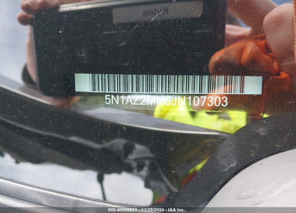 2018 NISSAN MURANO SL VIN: 5N1AZ2MH6JN107303