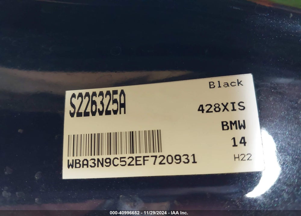 2014 BMW 428I VIN: WBA3N9C52EF720931
