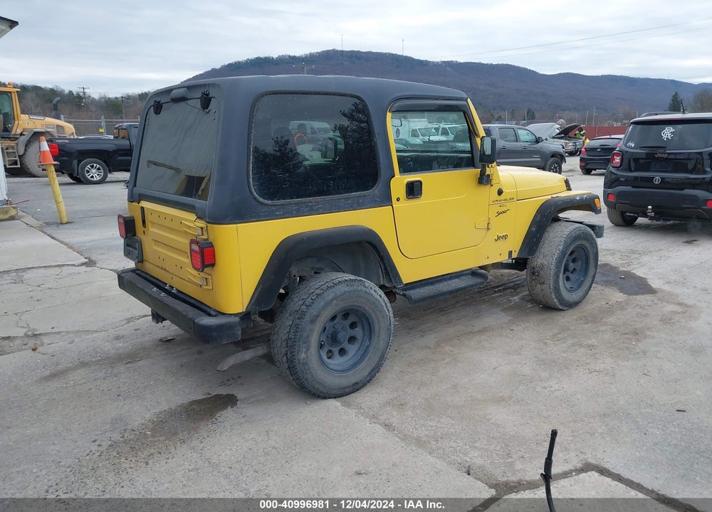 2000 JEEP WRANGLER SPORT VIN: 1J4FA49S0YP747405