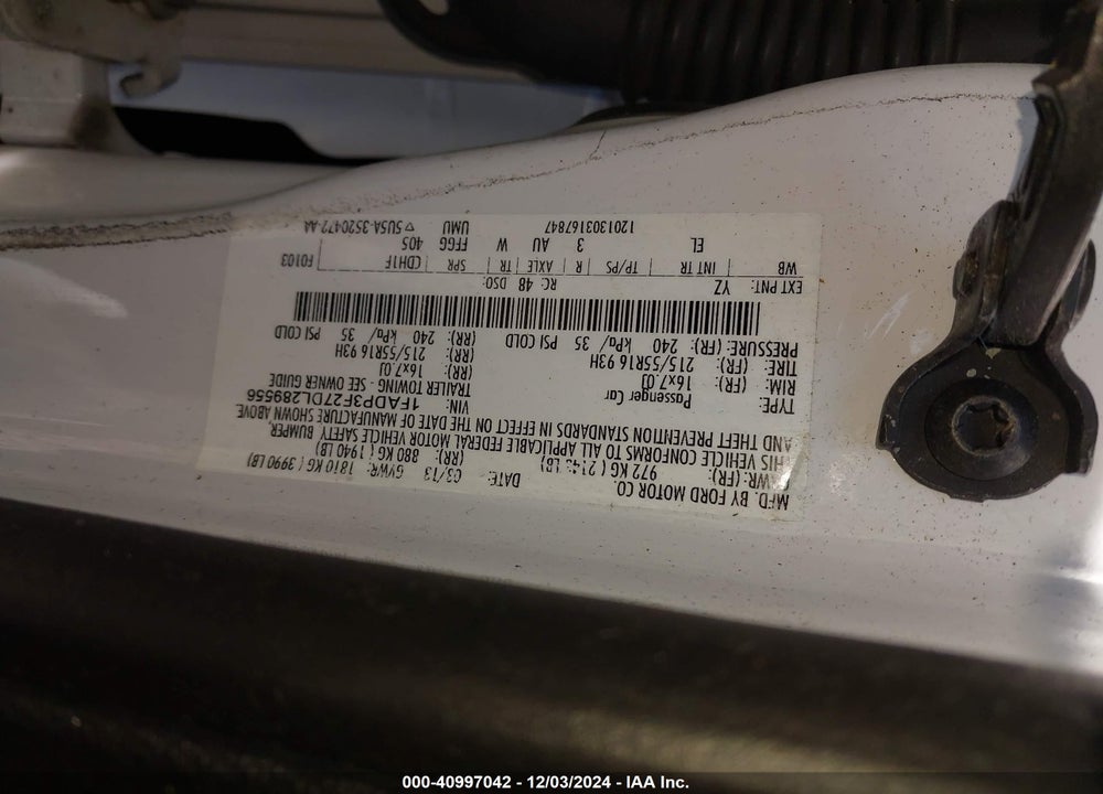 2013 FORD FOCUS SE VIN: 1FADP3F27DL289556
