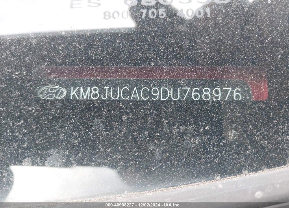 2013 HYUNDAI TUCSON GLS VIN: KM8JUCAC9DU768976