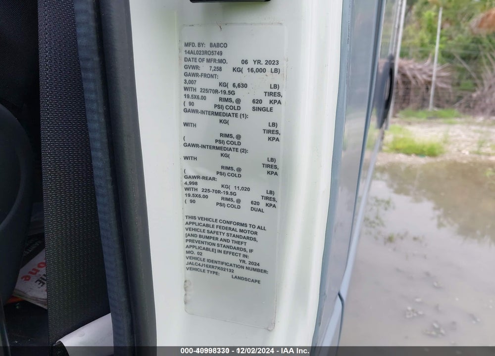 2024 ISUZU NPR XD VIN: JALC4J16XR7K02132