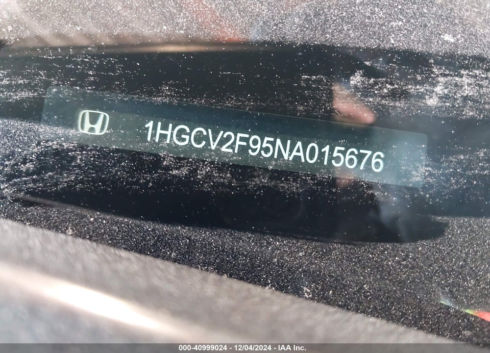 2022 HONDA ACCORD TOURING VIN: 1HGCV2F95NA015676