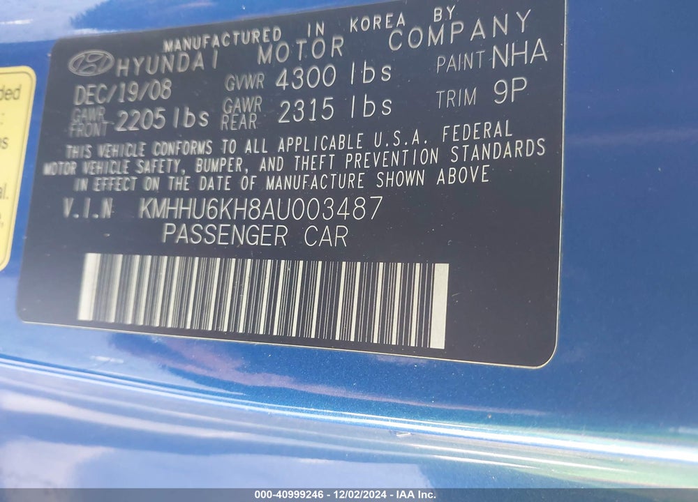 2010 HYUNDAI GENESIS 3.8 GRAND TOURING VIN: KMHHU6KH8AU003487