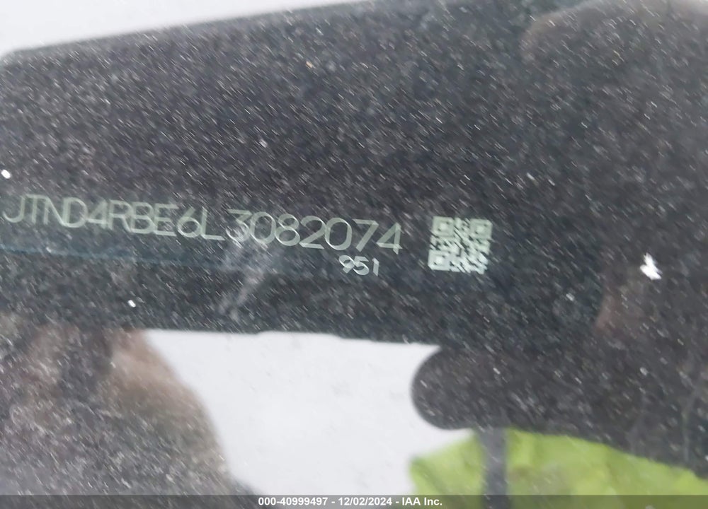 2020 TOYOTA COROLLA VIN: JTND4RBE6L3082074