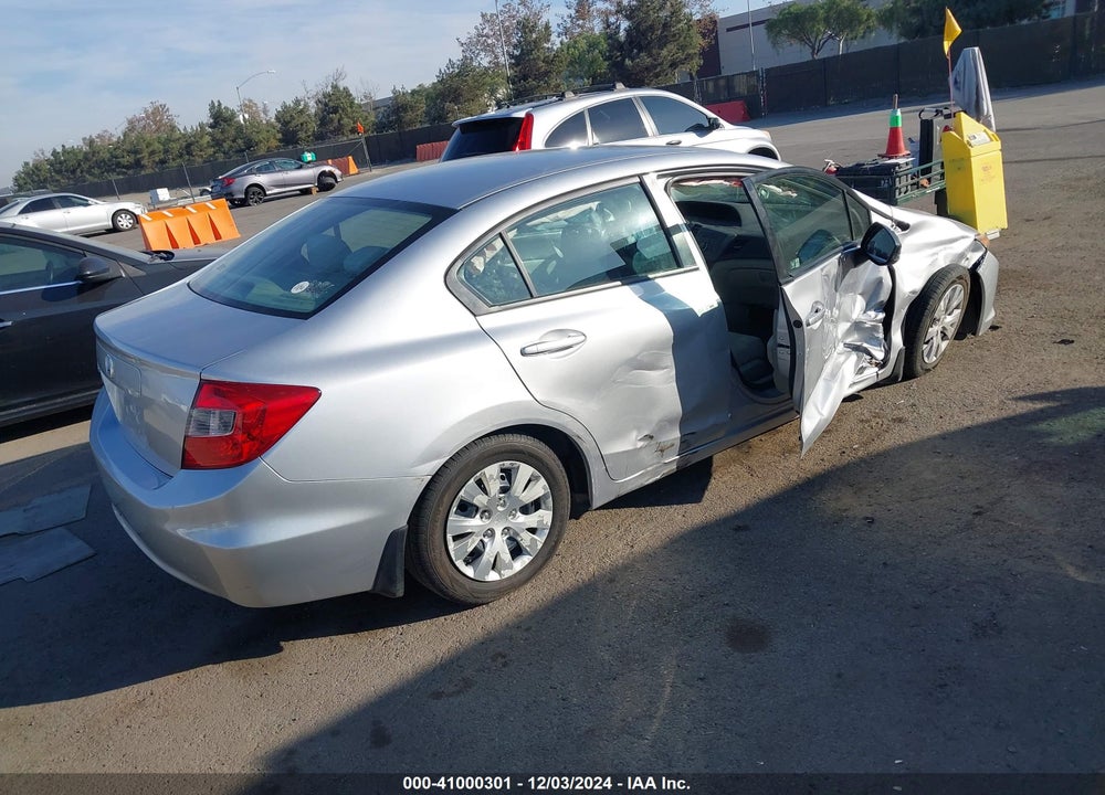 2012 HONDA CIVIC LX VIN: 19XFB2F59CE085077
