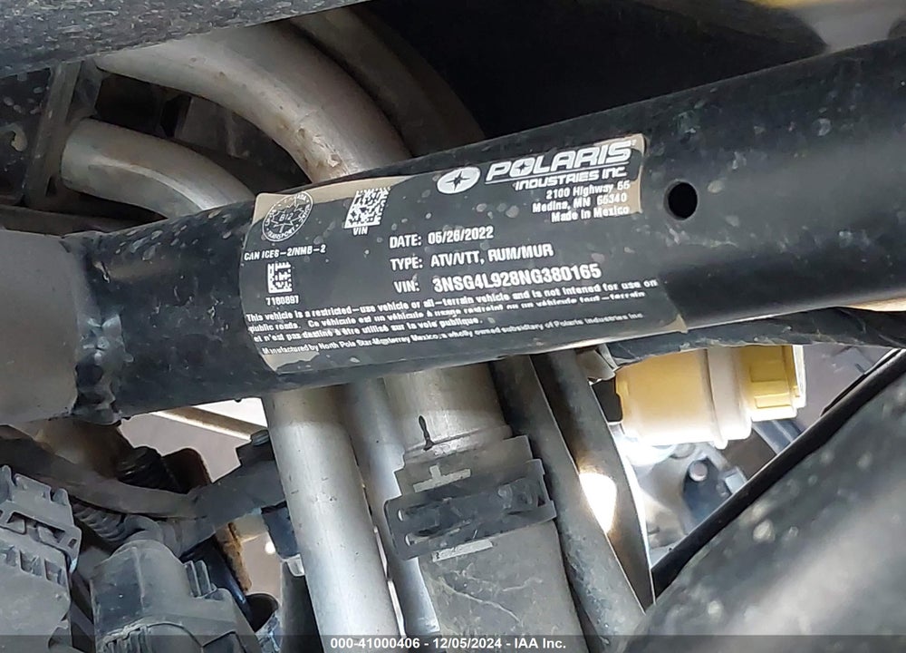 2022 POLARIS RZR TURBO R 4 ULTIMATE VIN: 3NSG4L928NG380165