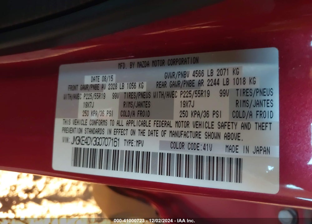 2016 MAZDA CX-5 GRAND TOURING VIN: JM3KE4DY3G0707161