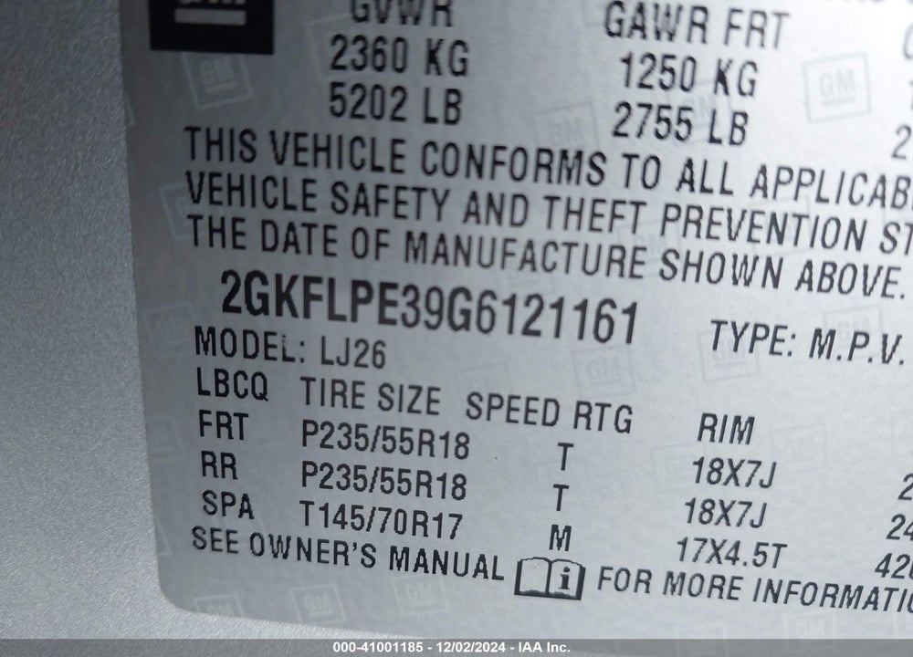 2016 GMC TERRAIN SLT VIN: 2GKFLPE39G6121161