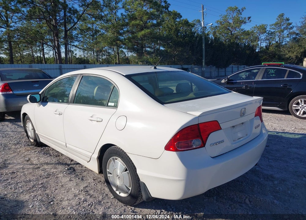 2008 HONDA CIVIC HYBRID VIN: JHMFA36238S007878