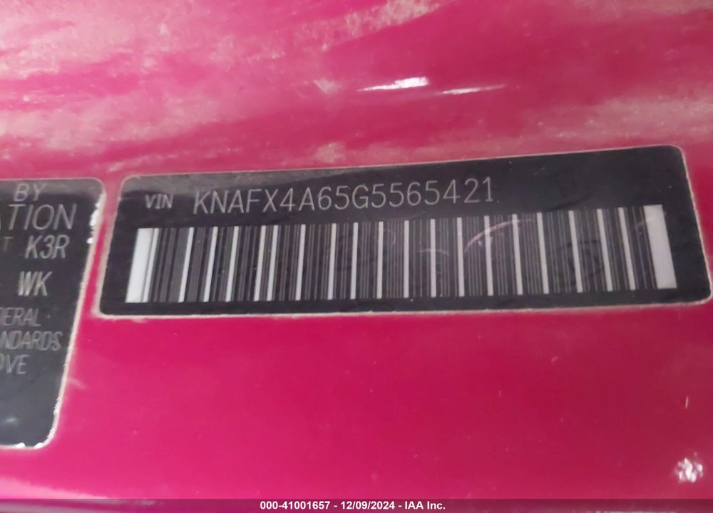 2016 KIA FORTE LX VIN: KNAFX4A65G5565421