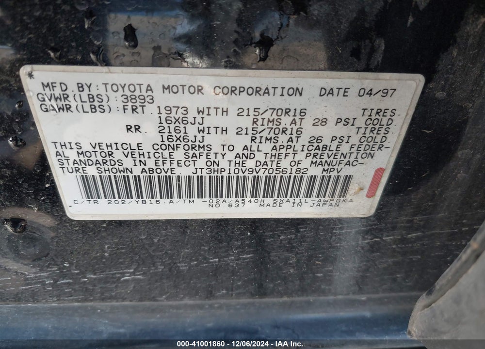 1997 TOYOTA RAV4 VIN: JT3HP10V9V7056182