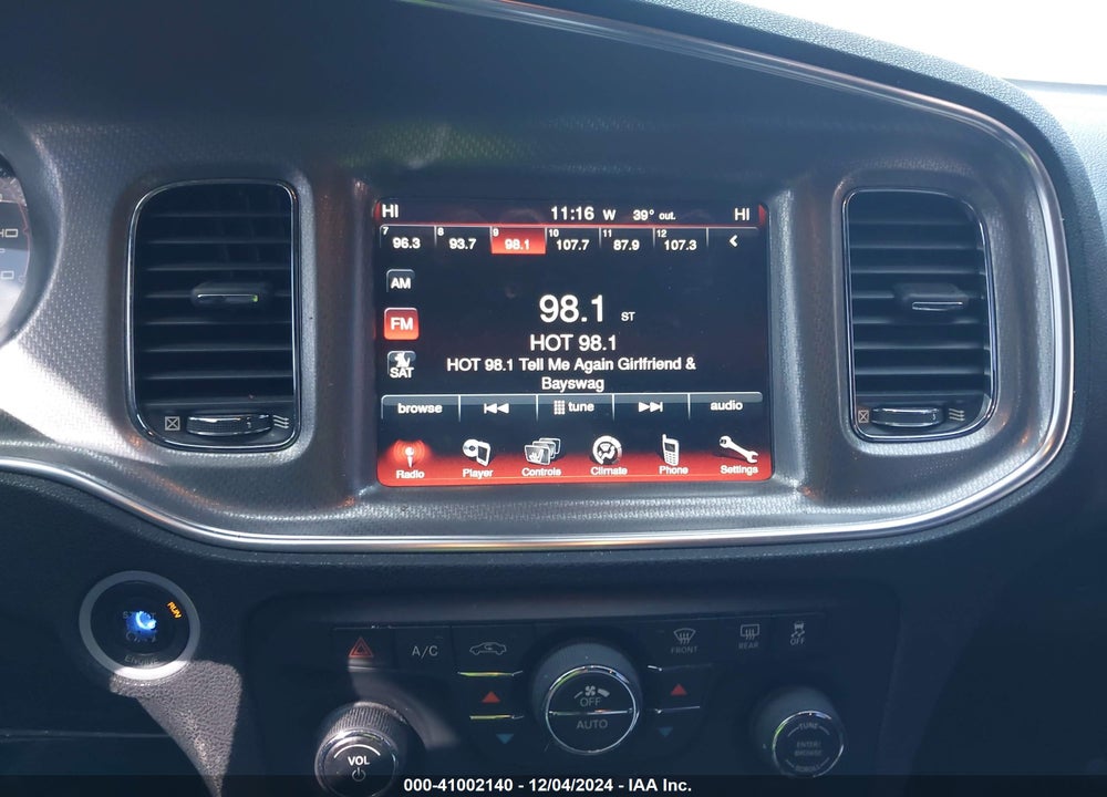 2012 DODGE CHARGER VIN: 2C3CDXCTXCH303887