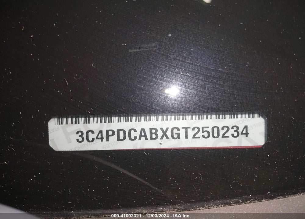 2016 DODGE JOURNEY SE VIN: 3C4PDCABXGT250234