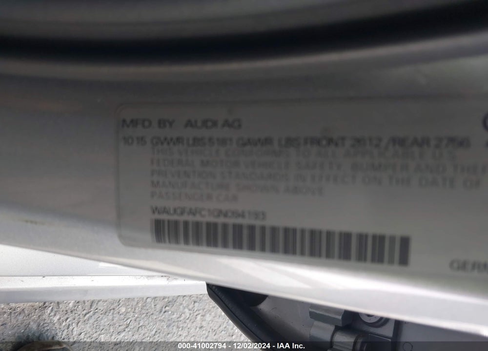 2016 AUDI A6 2.0T PREMIUM PLUS VIN: WAUGFAFC1GN094193
