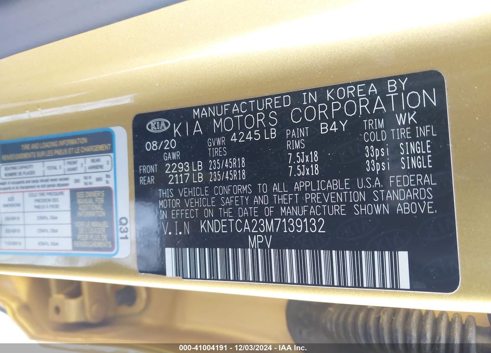 2021 KIA SELTOS SX TURBO VIN: KNDETCA23M7139132