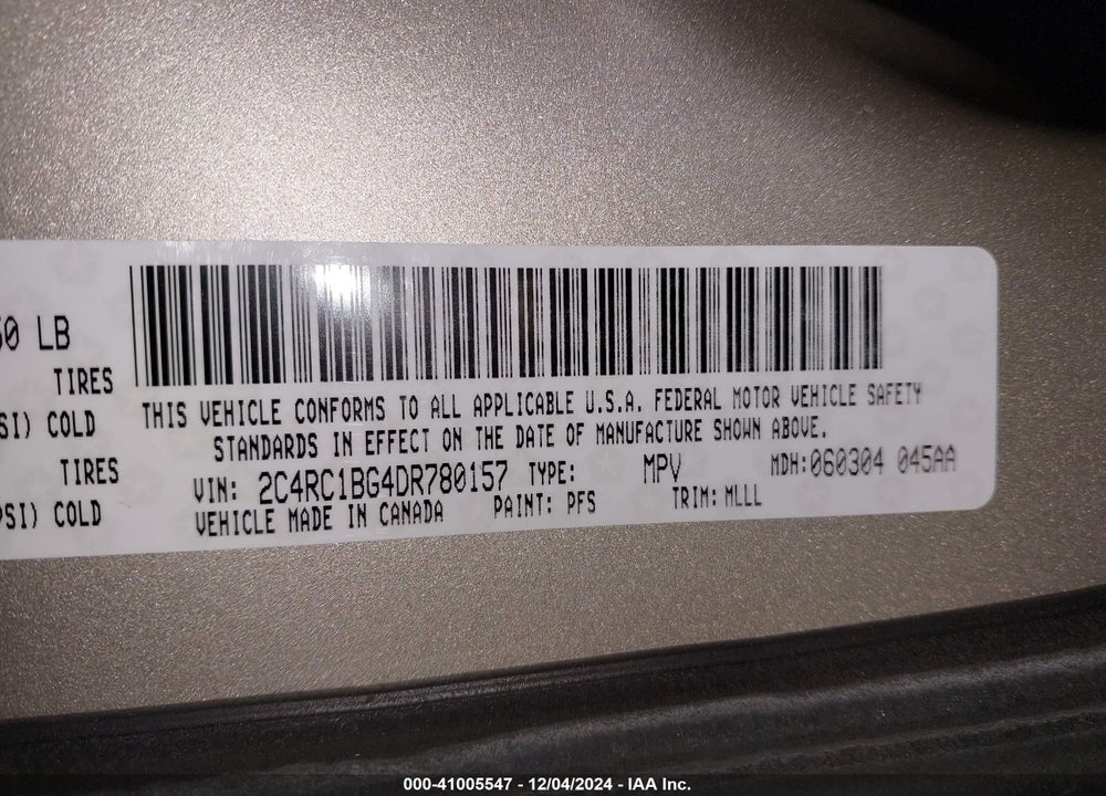 2013 CHRYSLER TOWN & COUNTRY TOURING VIN: 2C4RC1BG4DR780157