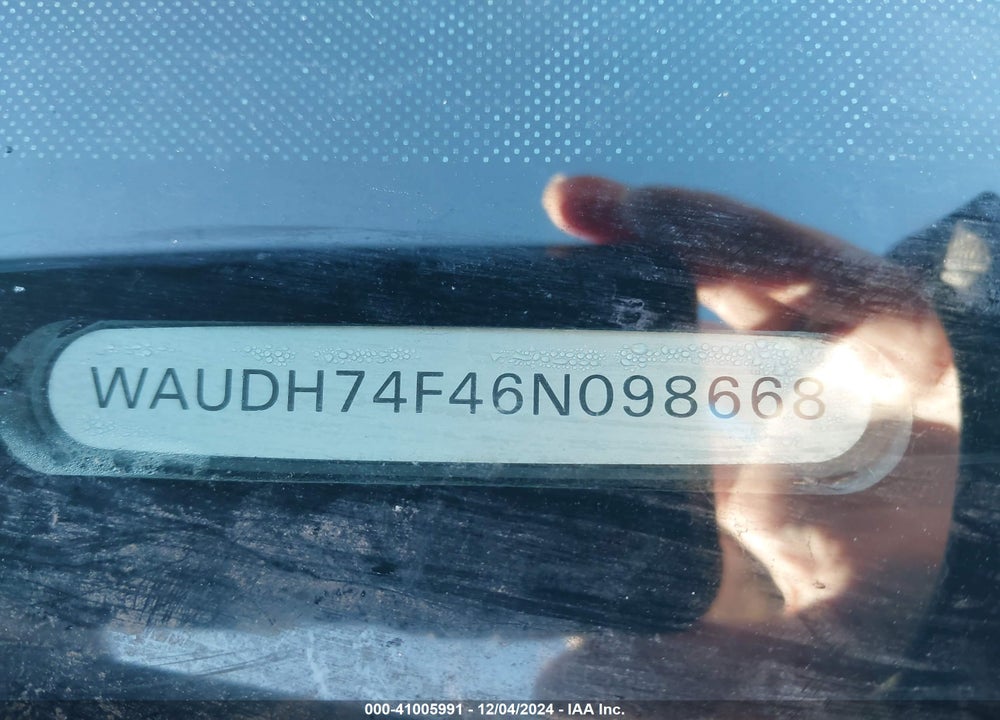 2006 AUDI A6 3.2 VIN: WAUDH74F46N098668