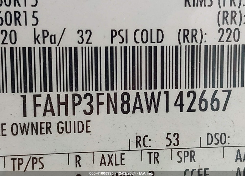2010 FORD FOCUS SE VIN: 1FAHP3FN8AW142667
