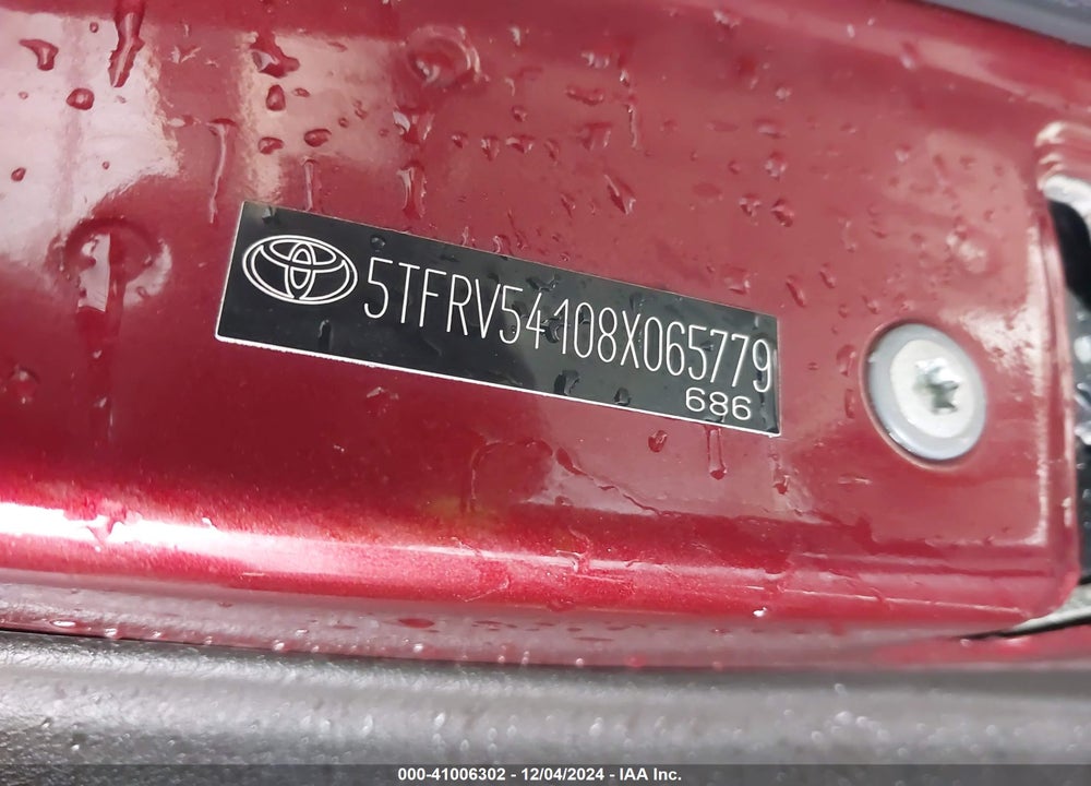 2008 TOYOTA TUNDRA SR5 5.7L V8 VIN: 5TFRV54108X065779