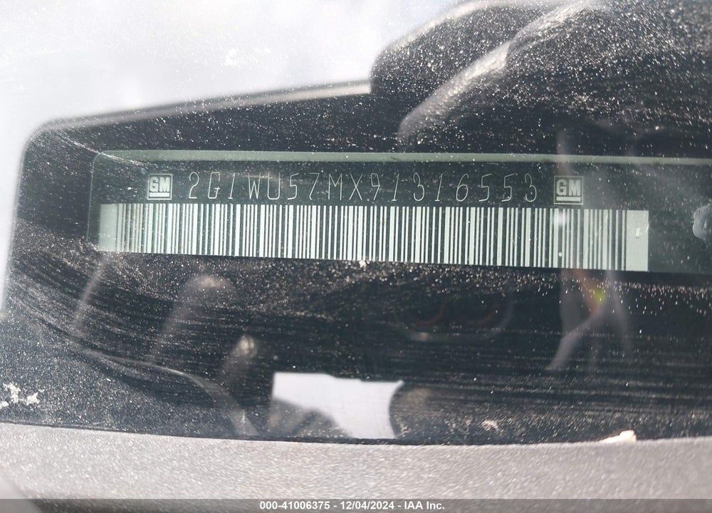 2009 CHEVROLET IMPALA LTZ VIN: 2G1WU57MX91316553