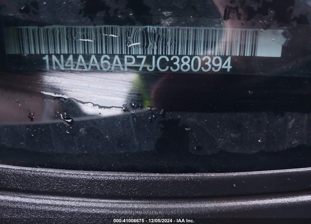 2018 NISSAN MAXIMA 3.5 SV VIN: 1N4AA6AP7JC380394