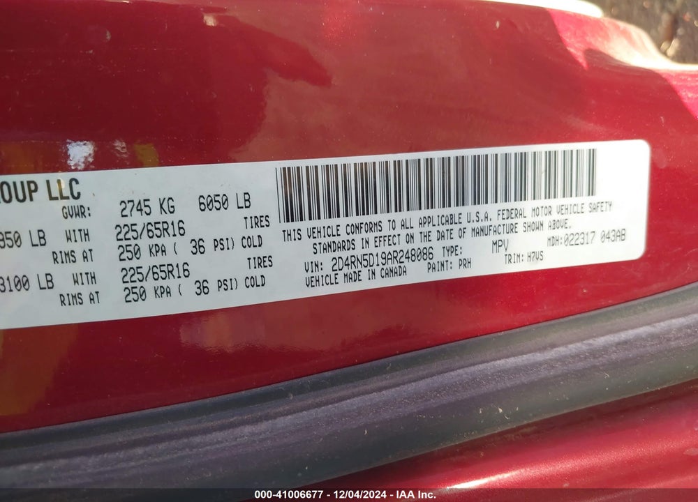 2010 DODGE GRAND CARAVAN SXT VIN: 2D4RN5D19AR248086