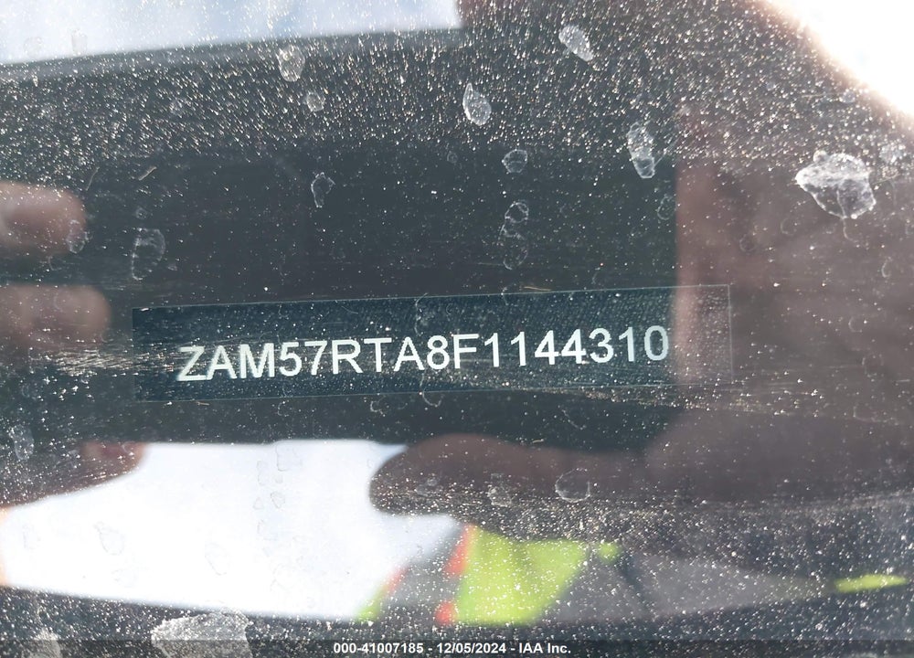 2015 MASERATI GHIBLI S Q4 VIN: ZAM57RTA8F1144310