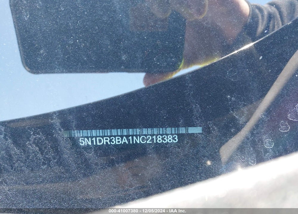 2022 NISSAN PATHFINDER VIN: 5N1DR3BA1NC218383