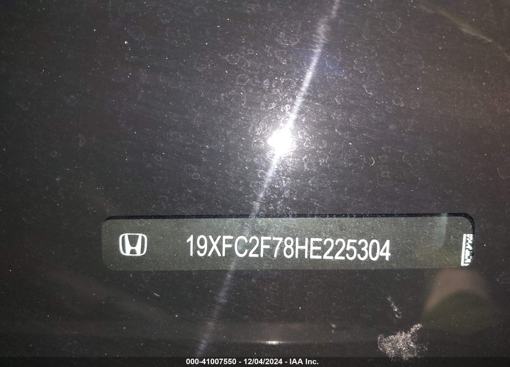 2017 HONDA CIVIC EX VIN: 19XFC2F78HE225304