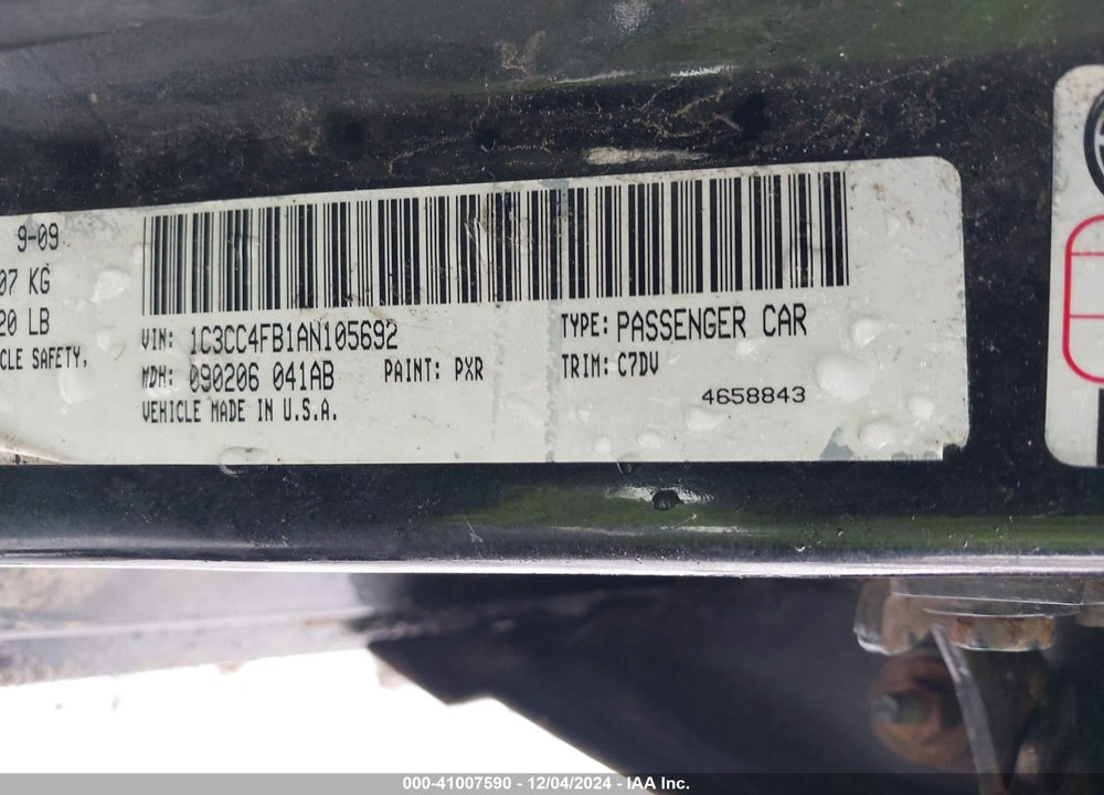 2010 CHRYSLER SEBRING TOURING VIN: 1C3CC4FB1AN105692
