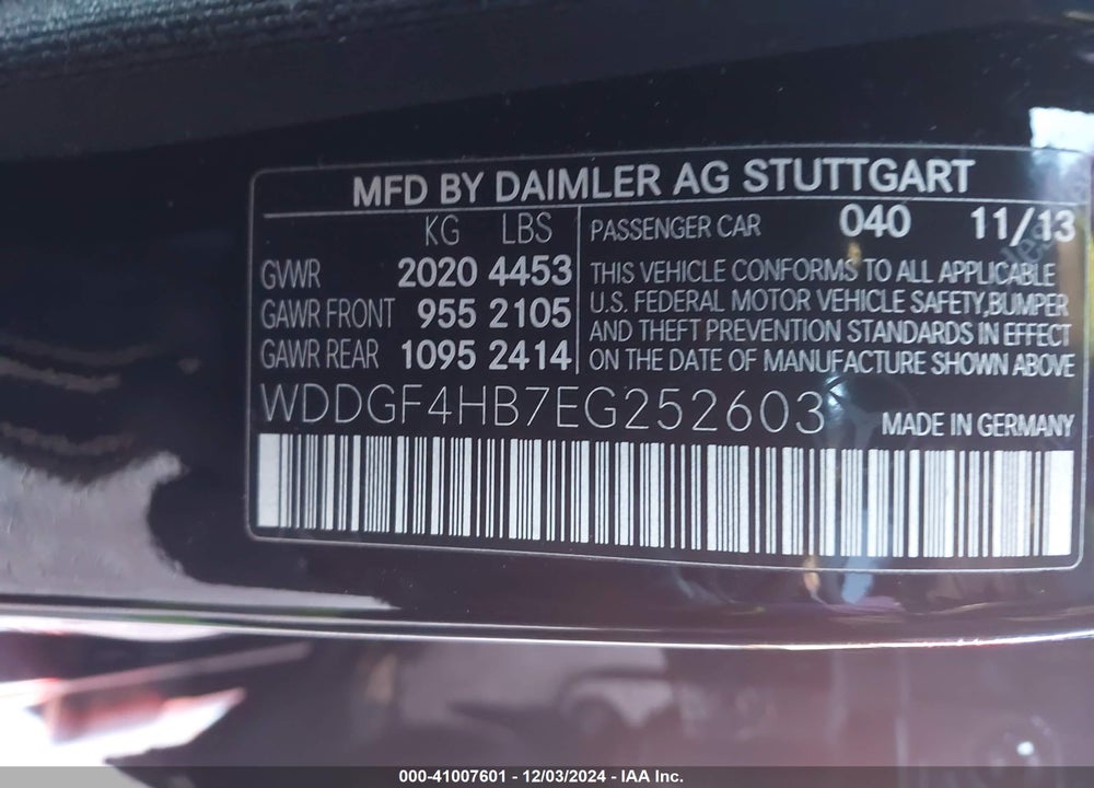 2014 MERCEDES-BENZ C 250 LUXURY/SPORT VIN: WDDGF4HB7EG252603
