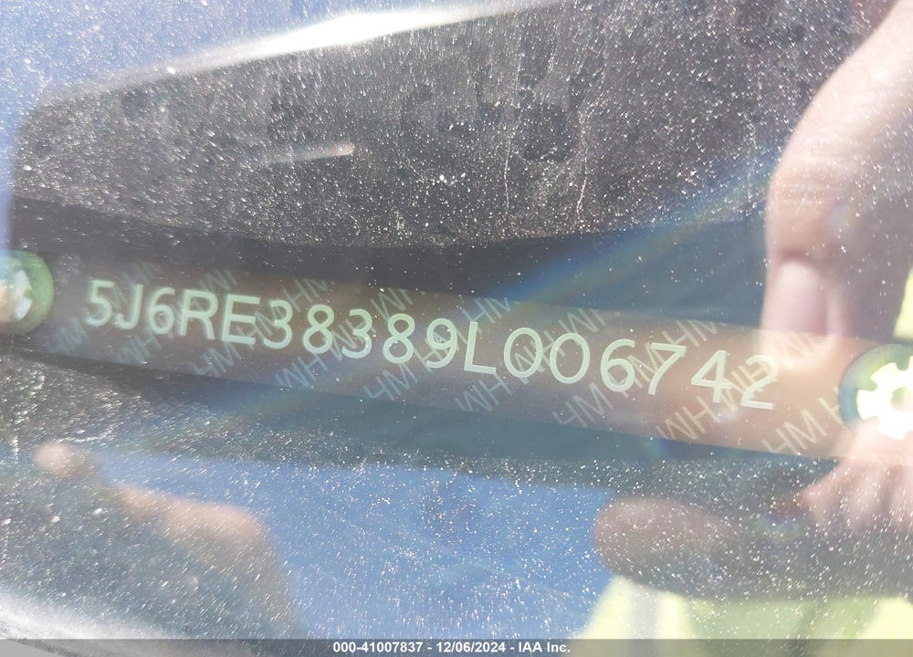 2009 HONDA CR-V LX VIN: 5J6RE38389L006742